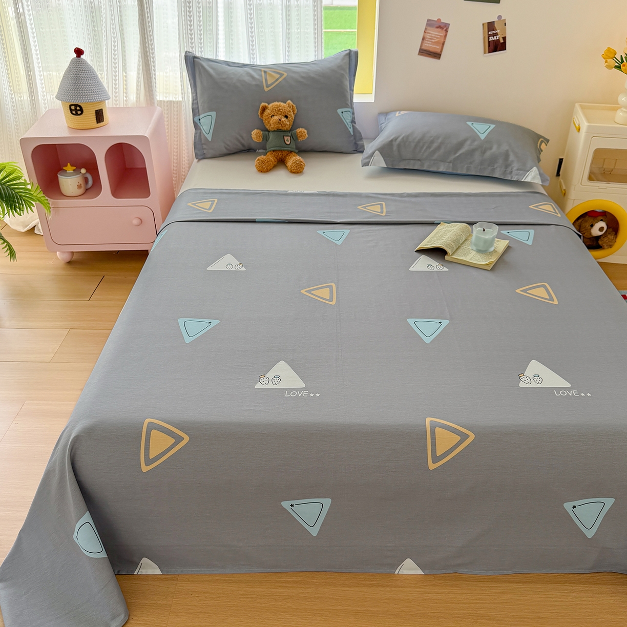 91家纺网 家纺一手货源 找家纺 尚帛 2026新款全棉品质喷气印花爆款四件套 多规格套件 单品系列-单床单 吉米