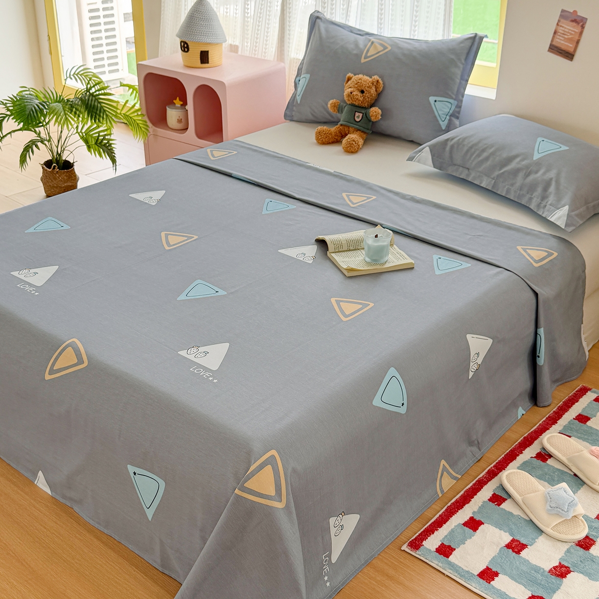 91家纺网 家纺一手货源 找家纺 尚帛 2026新款全棉品质喷气印花爆款四件套 多规格套件 单品系列-单床单 吉米