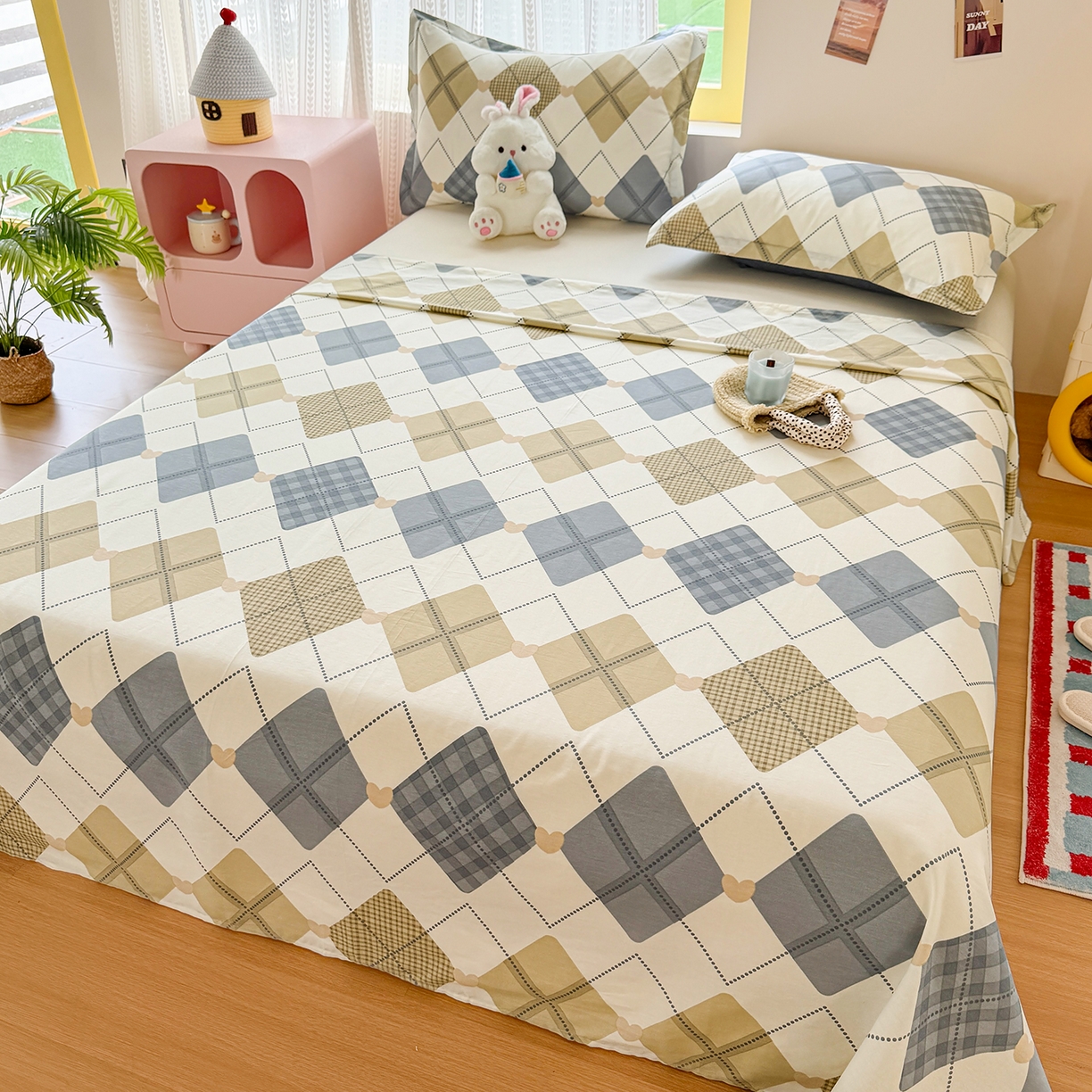 91家纺网 家纺一手货源 找家纺 尚帛 2026新款全棉品质喷气印花爆款四件套 多规格套件 单品系列-单床单 佳丽斯