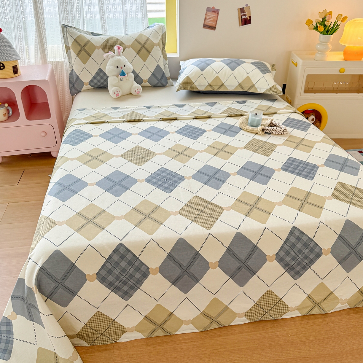 91家纺网 家纺一手货源 找家纺 尚帛 2026新款全棉品质喷气印花爆款四件套 多规格套件 单品系列-单床单 佳丽斯