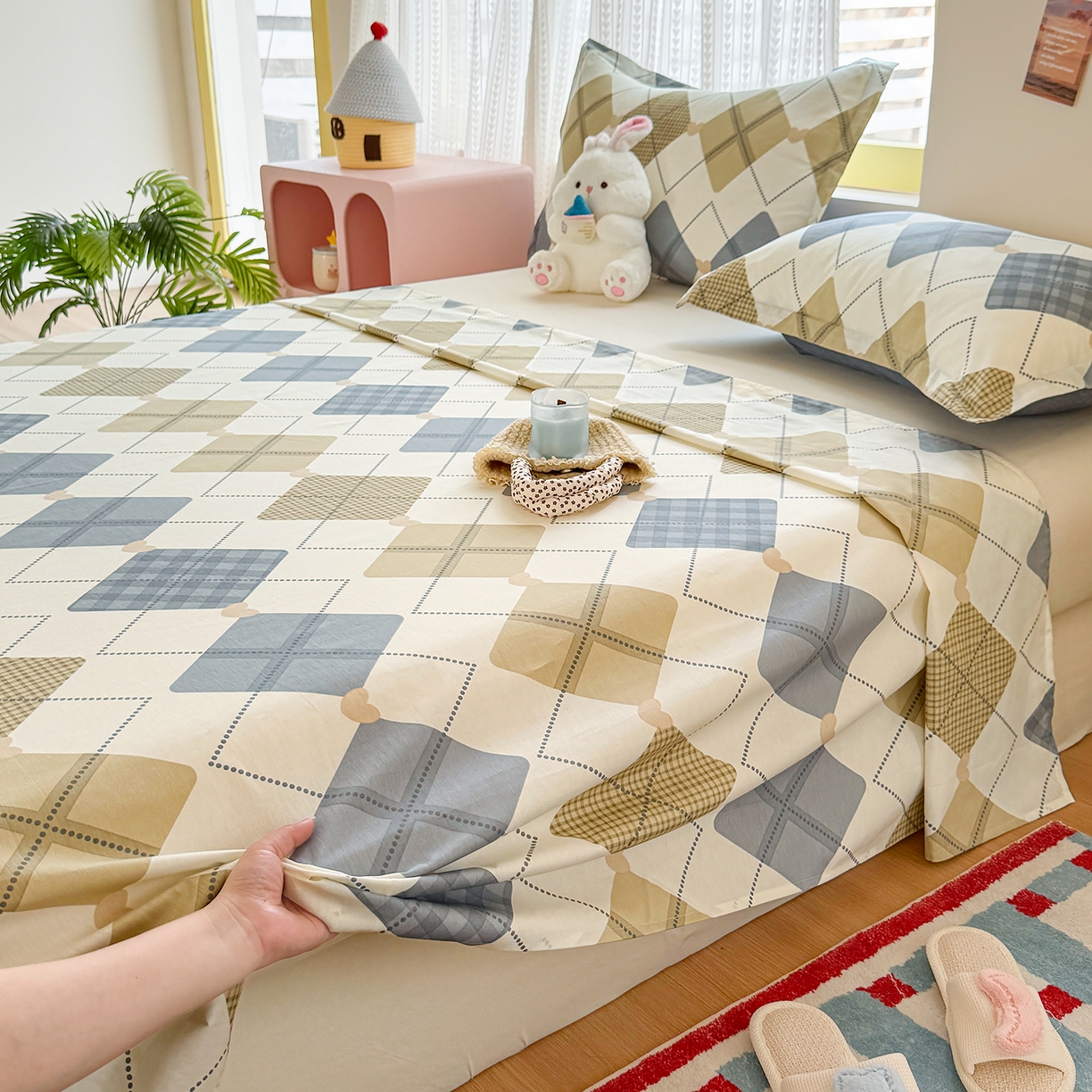 91家纺网 家纺一手货源 找家纺 尚帛 2026新款全棉品质喷气印花爆款四件套 多规格套件 单品系列-单床单 佳丽斯