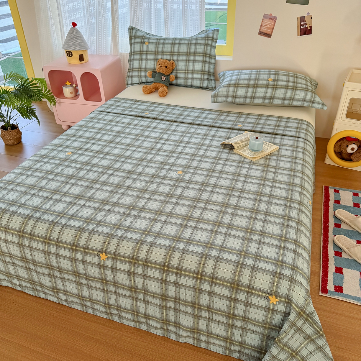 91家纺网 家纺一手货源 找家纺 尚帛 2026新款全棉品质喷气印花爆款四件套 多规格套件 单品系列-单床单 闪耀的星