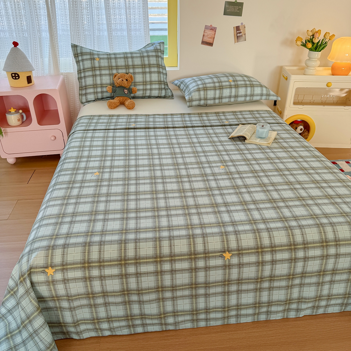 91家纺网 家纺一手货源 找家纺 尚帛 2026新款全棉品质喷气印花爆款四件套 多规格套件 单品系列-单床单 闪耀的星