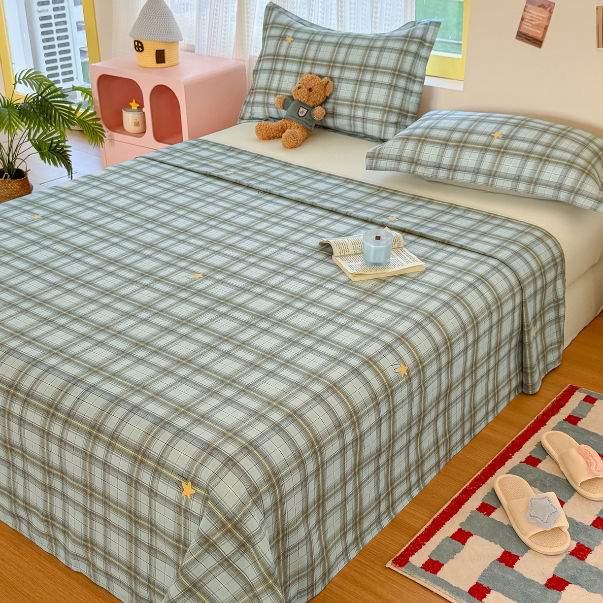 91家纺网 家纺一手货源 找家纺 尚帛 2026新款全棉品质喷气印花爆款四件套 多规格套件 单品系列-单床单 闪耀的星