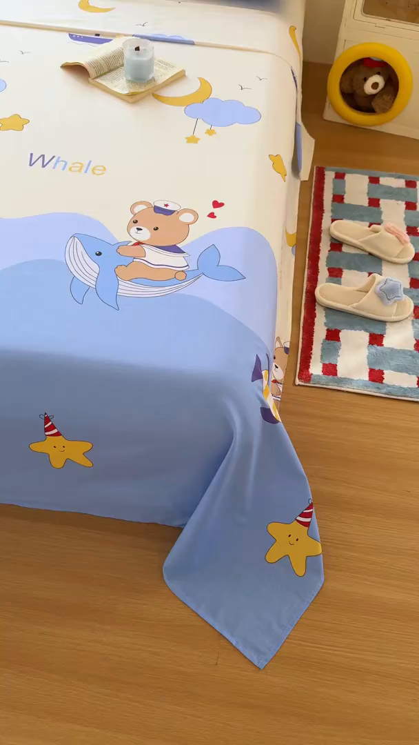 91家纺网 家纺一手货源 找家纺 尚帛 2026新款全棉品质喷气印花爆款四件套 多规格套件 单品系列-单床单 水上乐园