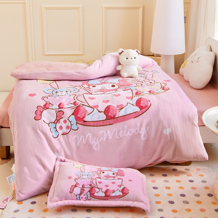 乐秀家纺 2025新款大版三丽鸥牛奶绒幼儿园被子可拆卸 单被套+被芯 魔法美乐蒂