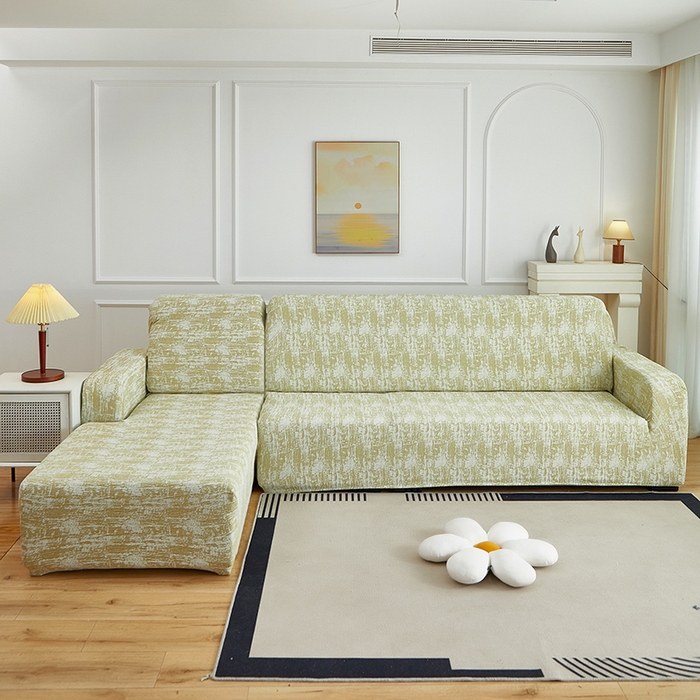 91家纺网 家纺一手货源 找家纺 （总）丝绮鹿 2025新款仿麻雪尼尔松紧款沙发套-流景（贵妃图）