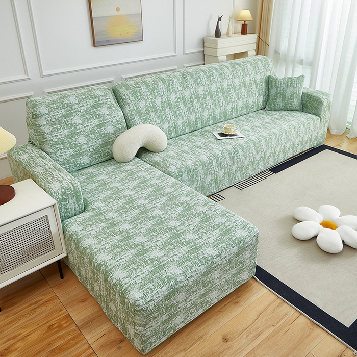 91家纺网 家纺一手货源 找家纺 （总）丝绮鹿 2025新款仿麻雪尼尔松紧款沙发套-流景（贵妃图）