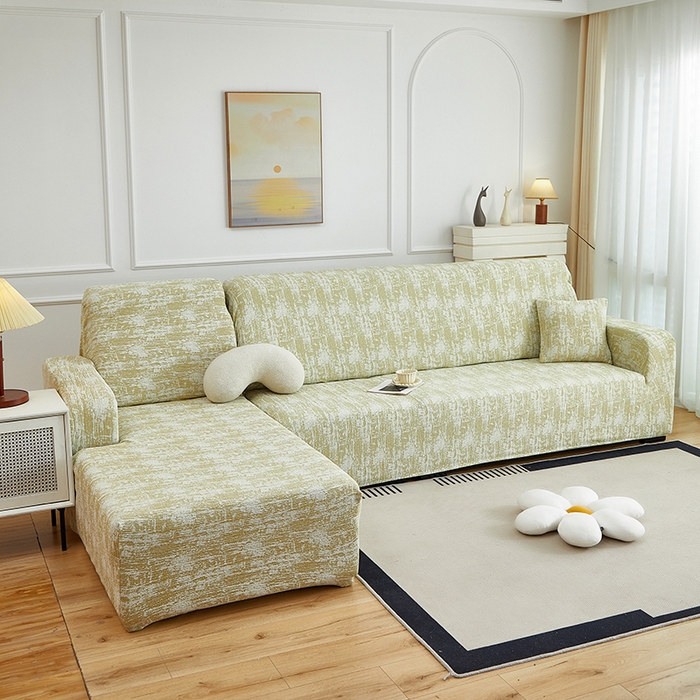 91家纺网 家纺一手货源 找家纺 （总）丝绮鹿 2025新款仿麻雪尼尔松紧款沙发套-流景（贵妃图）