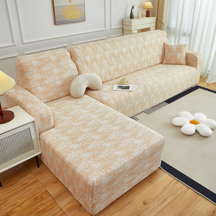 91家纺网 家纺一手货源 找家纺 （总）丝绮鹿 2025新款仿麻雪尼尔松紧款沙发套-流景（贵妃图）