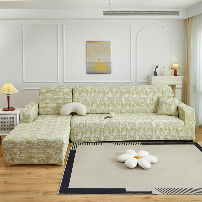 91家纺网 家纺一手货源 找家纺 （总）丝绮鹿 2025新款仿麻雪尼尔松紧款沙发套-流景（贵妃图）