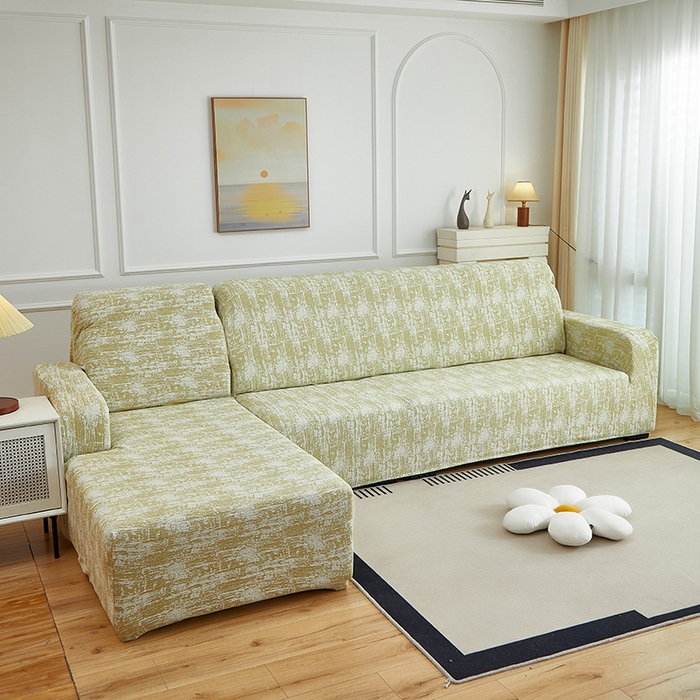 91家纺网 家纺一手货源 找家纺 （总）丝绮鹿 2025新款仿麻雪尼尔松紧款沙发套-流景（贵妃图）