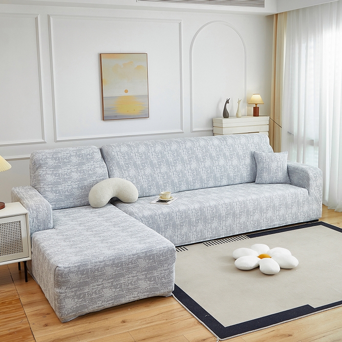91家纺网 家纺一手货源 找家纺 丝绮鹿 2025新款仿麻雪尼尔松紧款沙发套-流景（贵妃图） 流景-星空灰