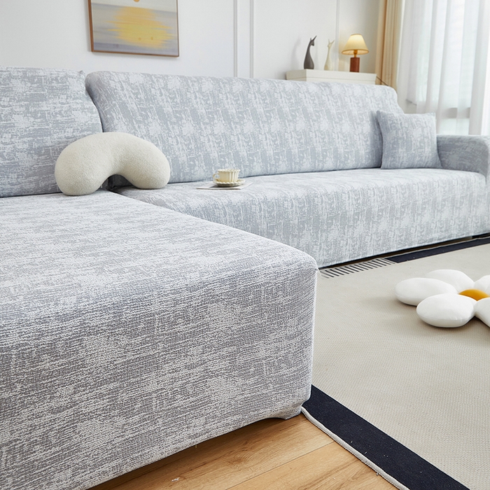 91家纺网 家纺一手货源 找家纺 丝绮鹿 2025新款仿麻雪尼尔松紧款沙发套-流景（贵妃图） 流景-星空灰
