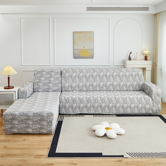 91家纺网 家纺一手货源 找家纺 丝绮鹿 2025新款仿麻雪尼尔松紧款沙发套-流景（贵妃图） 流景-黑棕色