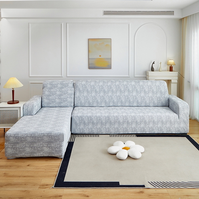 91家纺网 家纺一手货源 找家纺 丝绮鹿 2025新款仿麻雪尼尔松紧款沙发套-流景（贵妃图） 流景-星空灰