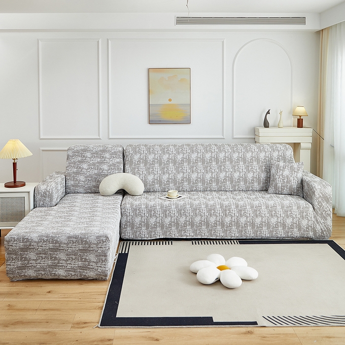 91家纺网 家纺一手货源 找家纺 丝绮鹿 2025新款仿麻雪尼尔松紧款沙发套-流景（贵妃图） 流景-黑棕色