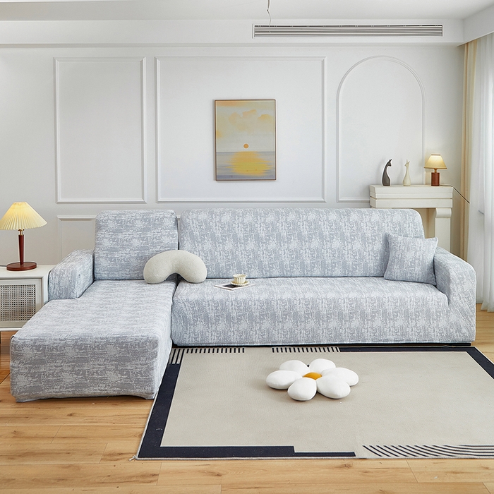 91家纺网 家纺一手货源 找家纺 丝绮鹿 2025新款仿麻雪尼尔松紧款沙发套-流景（贵妃图） 流景-星空灰