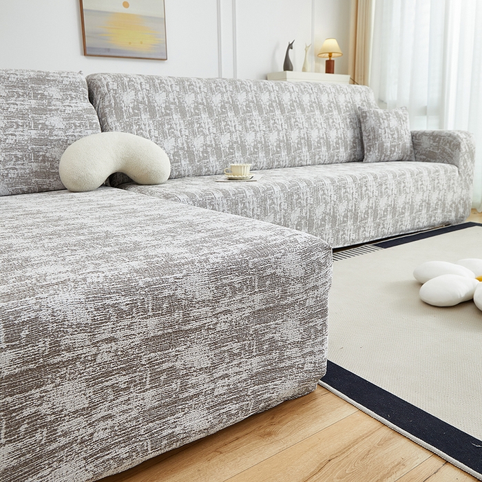 91家纺网 家纺一手货源 找家纺 丝绮鹿 2025新款仿麻雪尼尔松紧款沙发套-流景（贵妃图） 流景-黑棕色