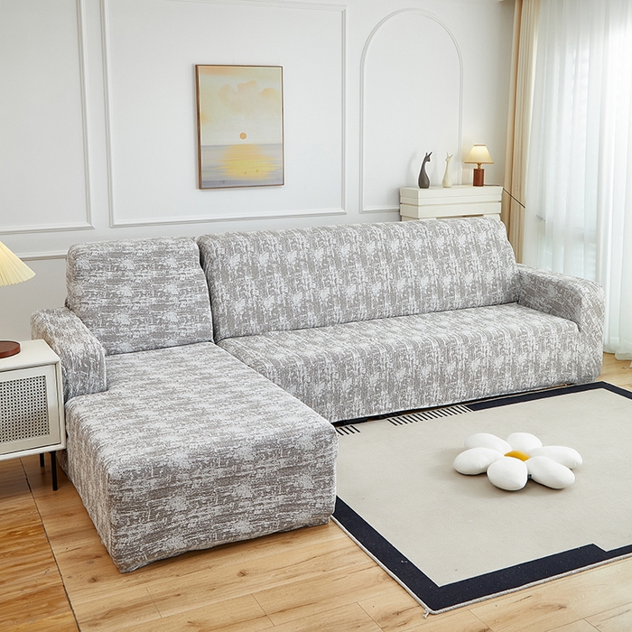 91家纺网 家纺一手货源 找家纺 丝绮鹿 2025新款仿麻雪尼尔松紧款沙发套-流景（贵妃图） 流景-黑棕色