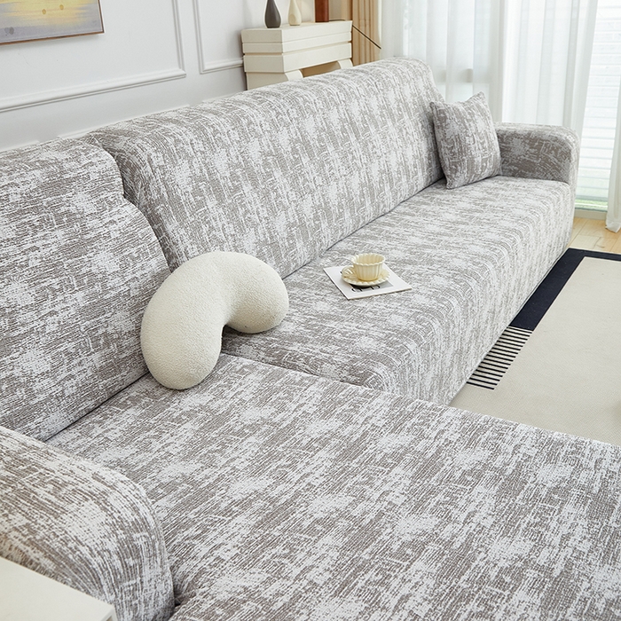 91家纺网 家纺一手货源 找家纺 丝绮鹿 2025新款仿麻雪尼尔松紧款沙发套-流景（贵妃图） 流景-黑棕色