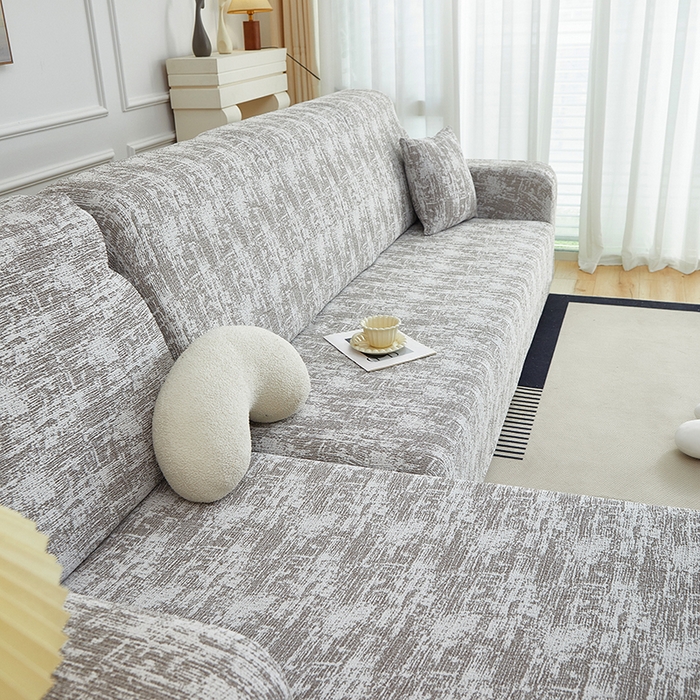 91家纺网 家纺一手货源 找家纺 丝绮鹿 2025新款仿麻雪尼尔松紧款沙发套-流景（贵妃图） 流景-黑棕色