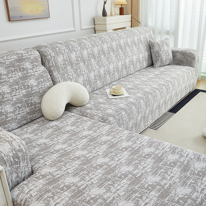 91家纺网 家纺一手货源 找家纺 丝绮鹿 2025新款仿麻雪尼尔松紧款沙发套-流景（贵妃图） 流景-黑棕色