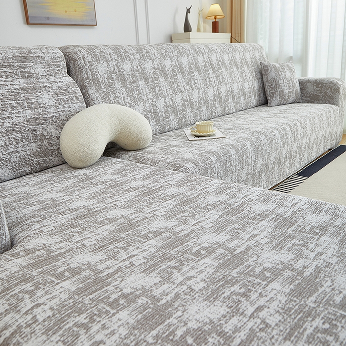 91家纺网 家纺一手货源 找家纺 丝绮鹿 2025新款仿麻雪尼尔松紧款沙发套-流景（贵妃图） 流景-黑棕色