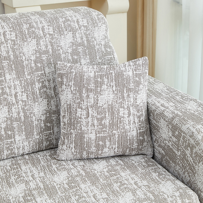 91家纺网 家纺一手货源 找家纺 丝绮鹿 2025新款仿麻雪尼尔松紧款沙发套-流景（贵妃图） 流景-黑棕色