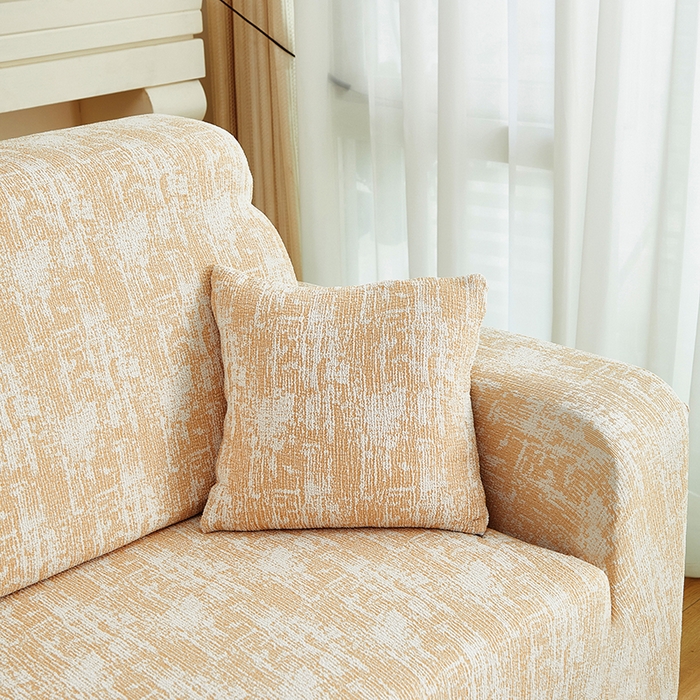 91家纺网 家纺一手货源 找家纺 丝绮鹿 2025新款仿麻雪尼尔松紧款沙发套-流景（贵妃图） 流景-落日橘