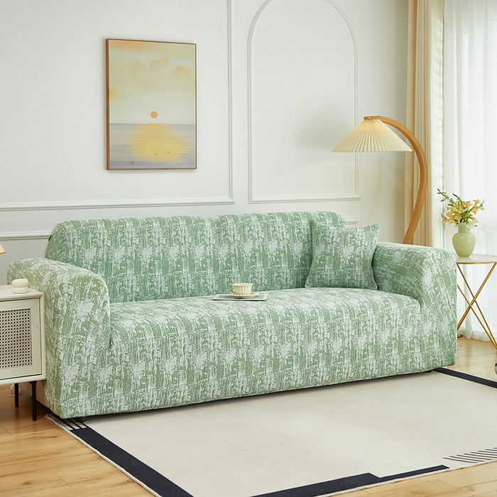 91家纺网 家纺一手货源 找家纺 （总）丝绮鹿 2025新款仿麻雪尼尔沙发套松紧款-流景系列（三人图）