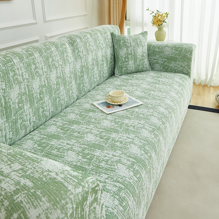 91家纺网 家纺一手货源 找家纺 （总）丝绮鹿 2025新款仿麻雪尼尔沙发套松紧款-流景系列（三人图）