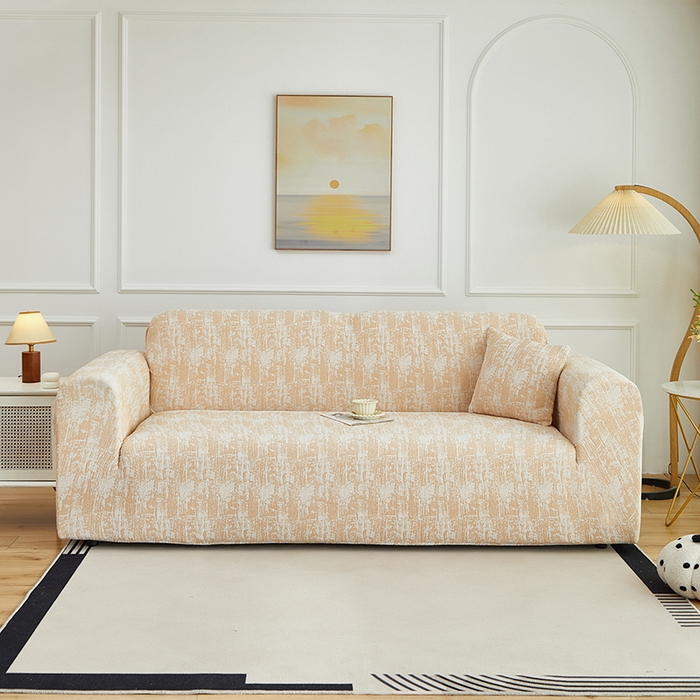 91家纺网 家纺一手货源 找家纺 （总）丝绮鹿 2025新款仿麻雪尼尔沙发套松紧款-流景系列（三人图）