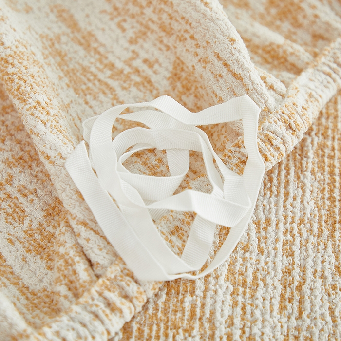 91家纺网 家纺一手货源 找家纺 丝绮鹿 2025新款仿麻雪尼尔沙发套松紧款-流景系列（三人图） 流景-落日橘