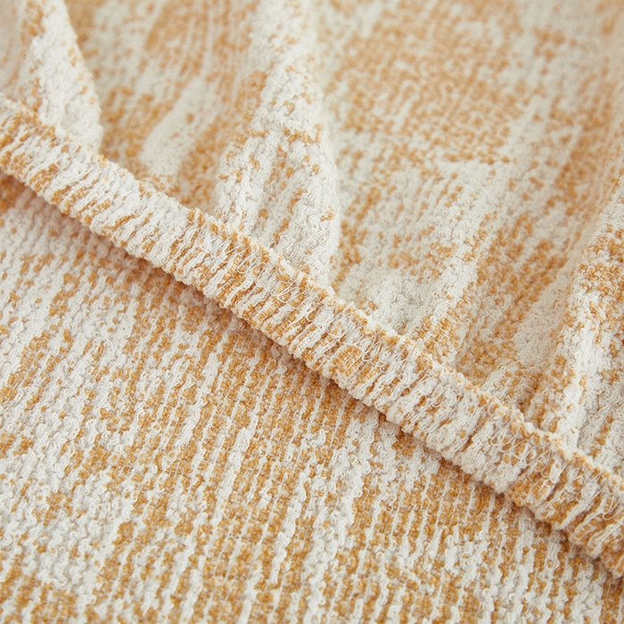 91家纺网 家纺一手货源 找家纺 丝绮鹿 2025新款仿麻雪尼尔沙发套松紧款-流景系列（三人图） 流景-落日橘