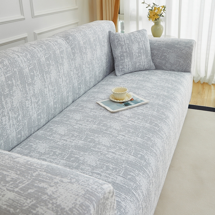 91家纺网 家纺一手货源 找家纺 丝绮鹿 2025新款仿麻雪尼尔沙发套松紧款-流景系列（三人图） 流景-星空灰