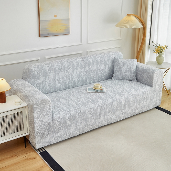 91家纺网 家纺一手货源 找家纺 丝绮鹿 2025新款仿麻雪尼尔沙发套松紧款-流景系列（三人图） 流景-星空灰