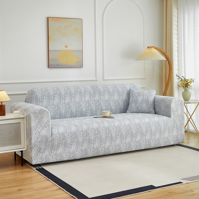91家纺网 家纺一手货源 找家纺 丝绮鹿 2025新款仿麻雪尼尔沙发套松紧款-流景系列（三人图） 流景-星空灰