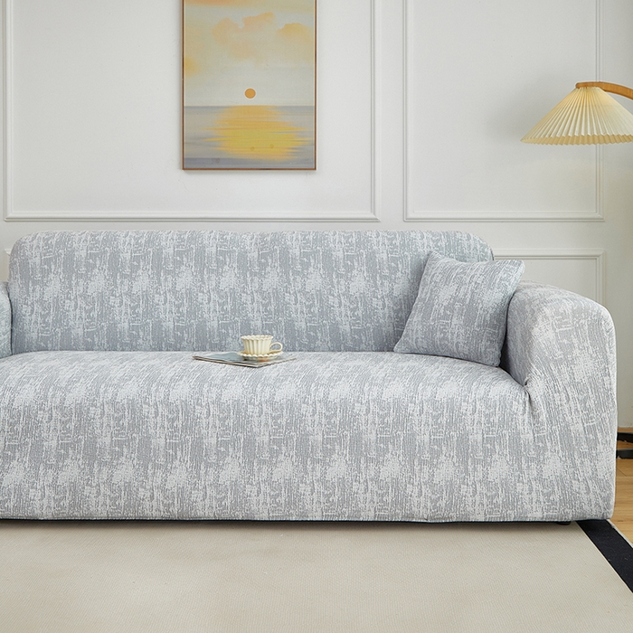 91家纺网 家纺一手货源 找家纺 丝绮鹿 2025新款仿麻雪尼尔沙发套松紧款-流景系列（三人图） 流景-星空灰
