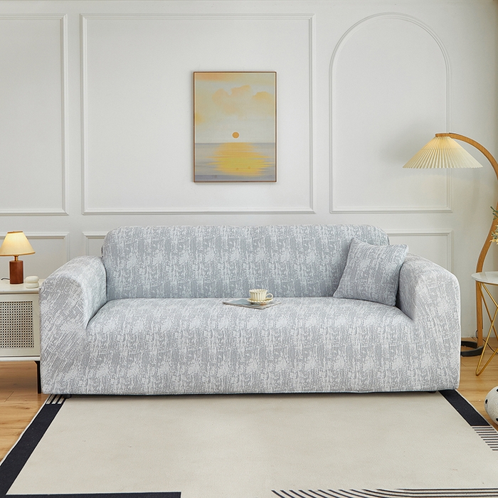 丝绮鹿 2025新款仿麻雪尼尔沙发套松紧款-流景系列（三人图） 流景-星空灰