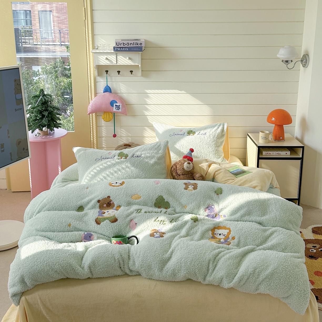 91家纺网 家纺一手货源 找家纺 （总）柚子YOUTH 2025新款双面泰迪绒毛巾绣四件套