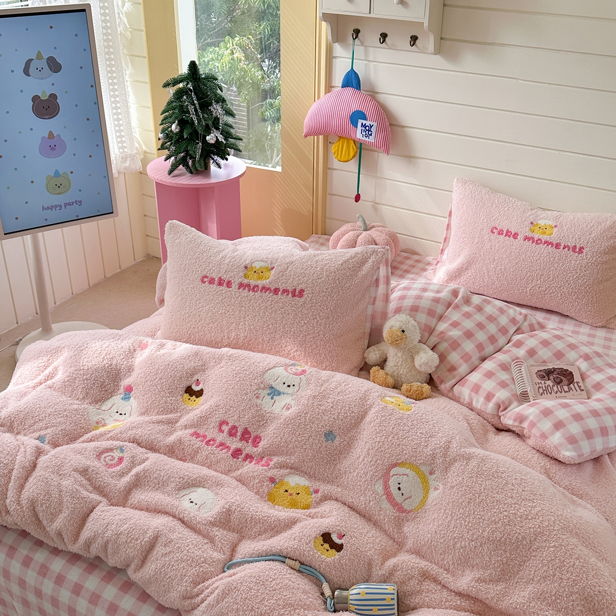 91家纺网 家纺一手货源 找家纺 （总）柚子YOUTH 2025新款双面泰迪绒毛巾绣四件套