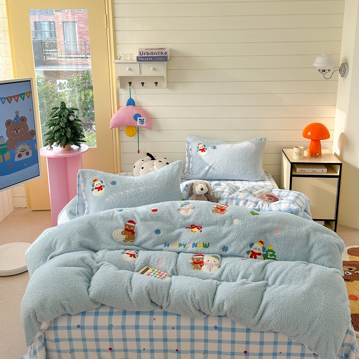 91家纺网 家纺一手货源 找家纺 （总）柚子YOUTH 2025新款双面泰迪绒毛巾绣四件套