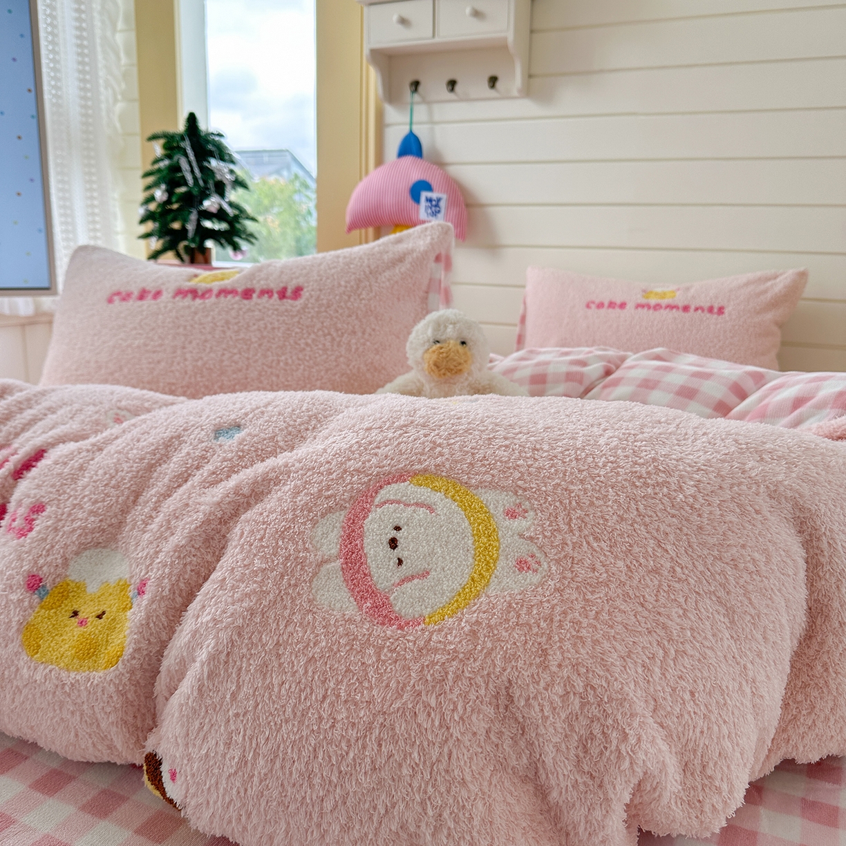 91家纺网 家纺一手货源 找家纺 （总）柚子YOUTH 2025新款双面泰迪绒毛巾绣四件套