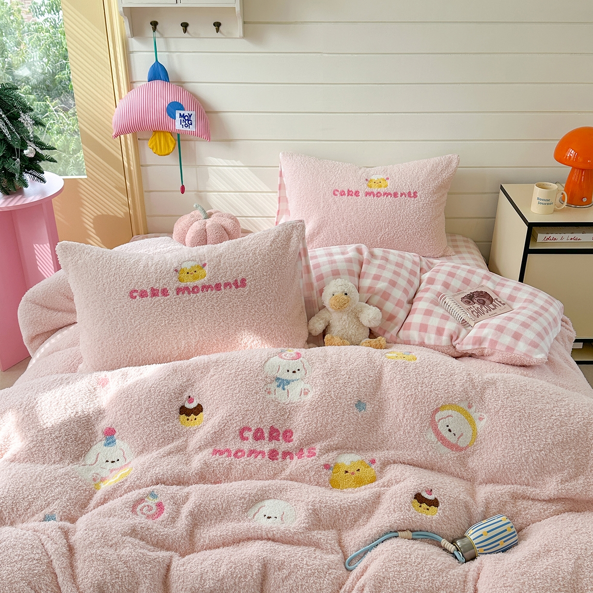 91家纺网 家纺一手货源 找家纺 （总）柚子YOUTH 2025新款双面泰迪绒毛巾绣四件套