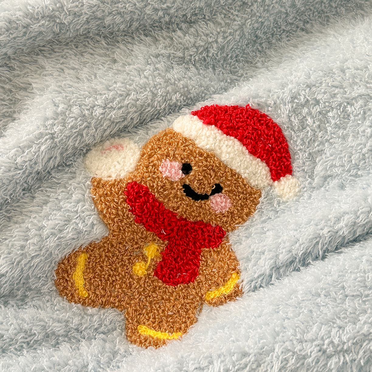 91家纺网 家纺一手货源 找家纺 柚子YOUTH 2025新款双面泰迪绒毛巾绣四件套 雪人王国