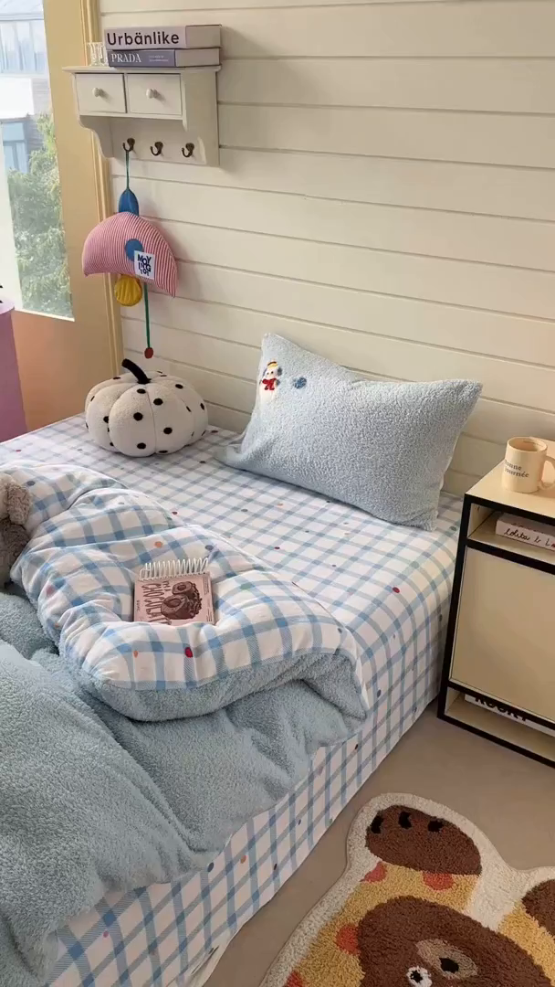 91家纺网 家纺一手货源 找家纺 柚子YOUTH 2025新款双面泰迪绒毛巾绣四件套 雪人王国