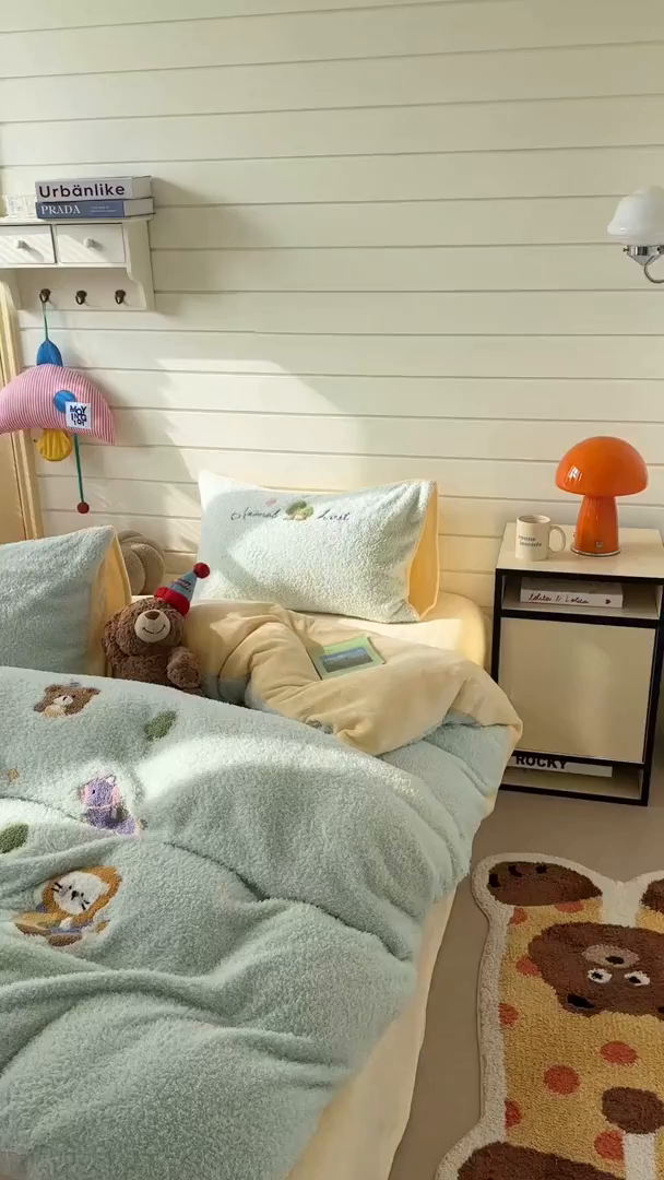 91家纺网 家纺一手货源 找家纺 柚子YOUTH 2025新款双面泰迪绒毛巾绣四件套 森林聚会