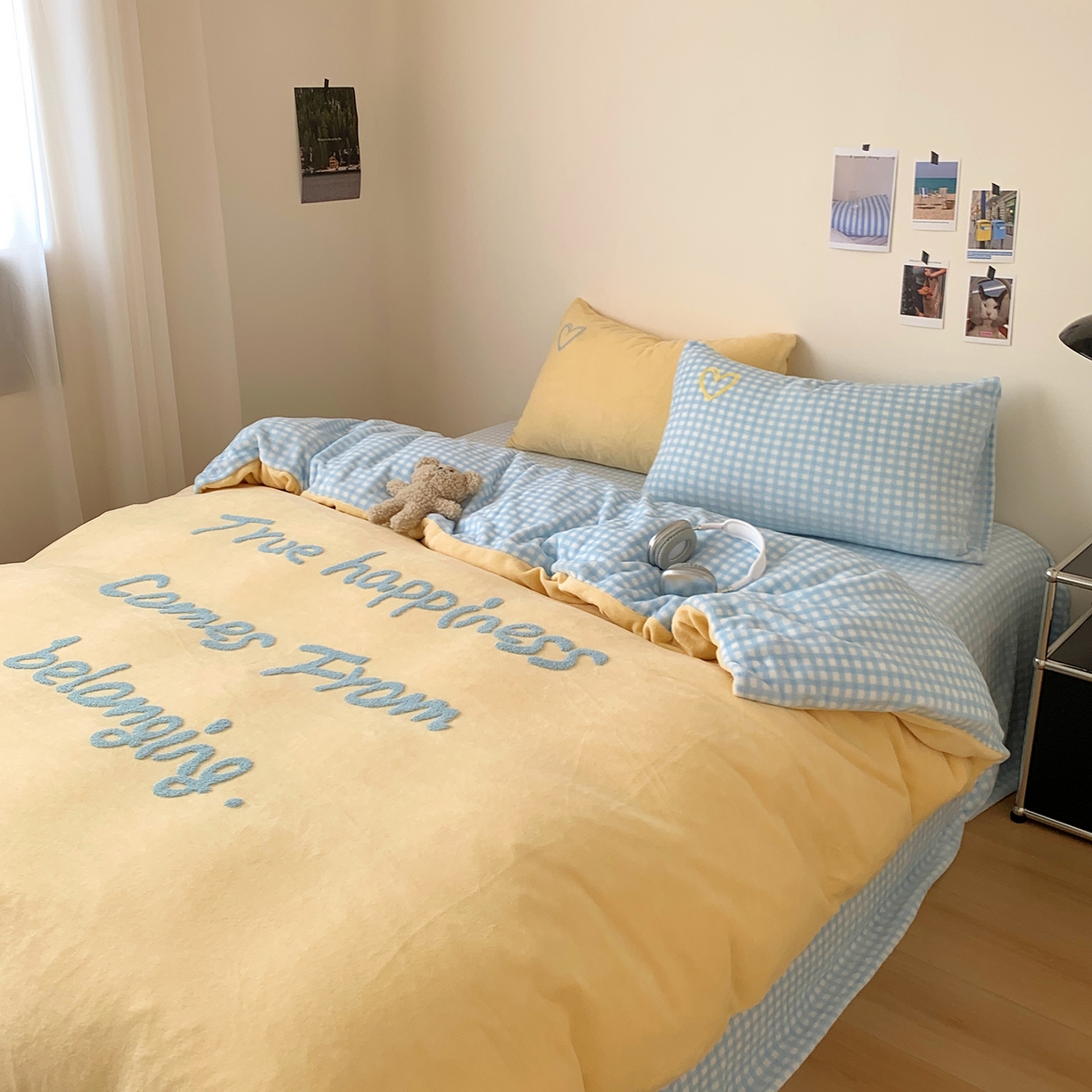 91家纺网 家纺一手货源 找家纺 （总）桃喜 2025新款韩系纯色200g牛奶绒柔软毛巾绣刺绣四件套