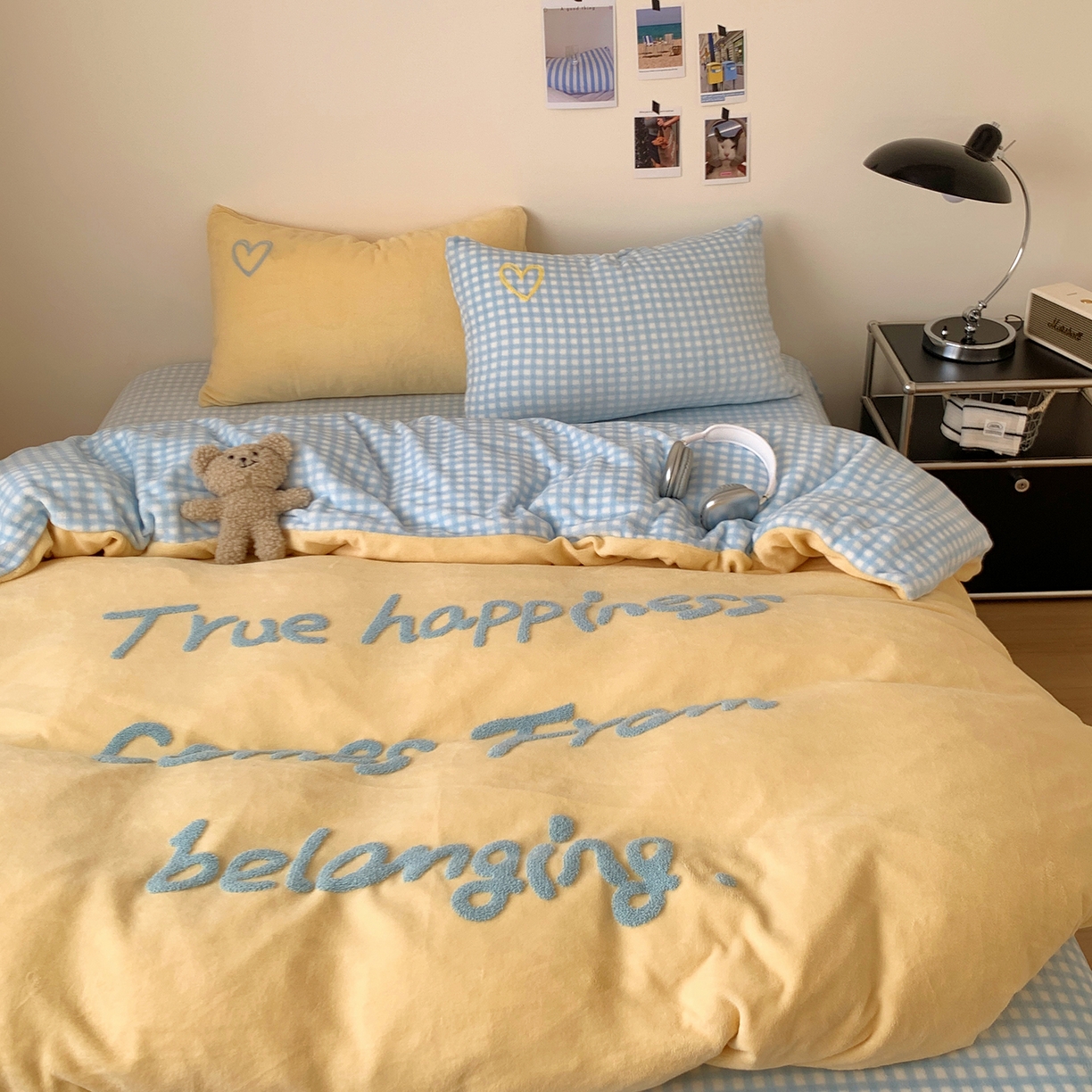 91家纺网 家纺一手货源 找家纺 （总）桃喜 2025新款韩系纯色200g牛奶绒柔软毛巾绣刺绣四件套